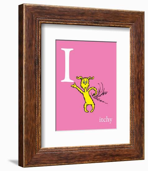 I is for Itchy (pink)-Theodor (Dr. Seuss) Geisel-Framed Art Print