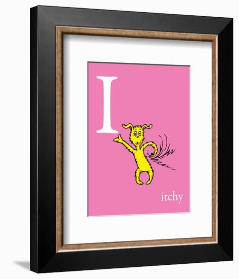 I is for Itchy (pink)-Theodor (Dr. Seuss) Geisel-Framed Art Print