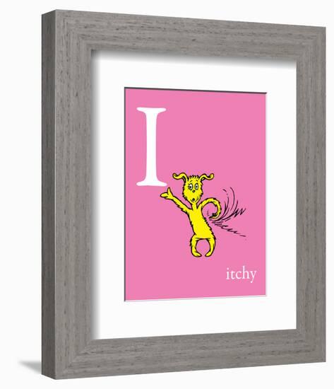 I is for Itchy (pink)-Theodor (Dr. Seuss) Geisel-Framed Art Print