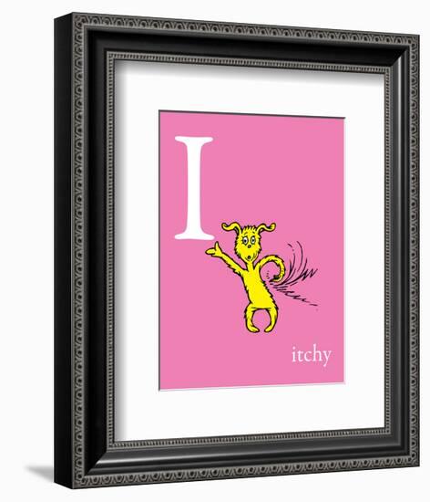 I is for Itchy (pink)-Theodor (Dr. Seuss) Geisel-Framed Art Print