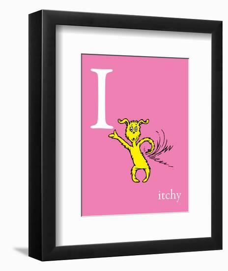 I is for Itchy (pink)-Theodor (Dr. Seuss) Geisel-Framed Art Print