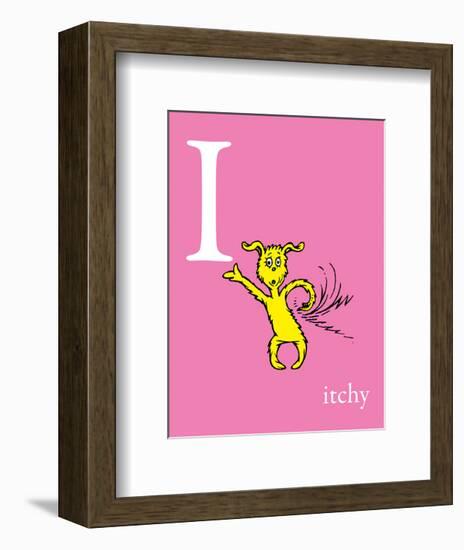 I is for Itchy (pink)-Theodor (Dr. Seuss) Geisel-Framed Art Print