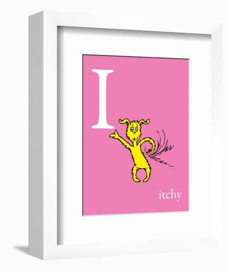 I is for Itchy (pink)-Theodor (Dr. Seuss) Geisel-Framed Art Print