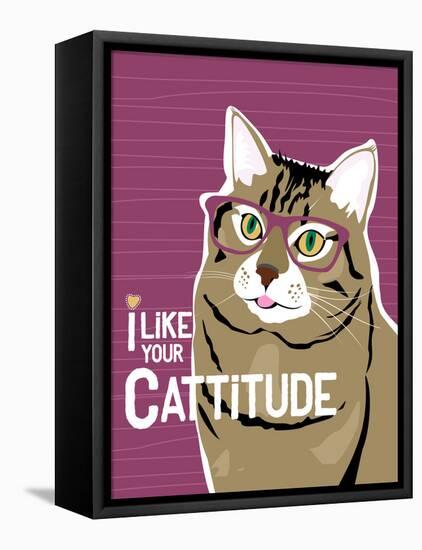 I Like Your Cattitude-Ginger Oliphant-Framed Stretched Canvas