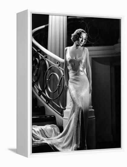 I Live My Life, Joan Crawford Wearing Evening Gown Designed by Adrian, 1935-null-Framed Stretched Canvas