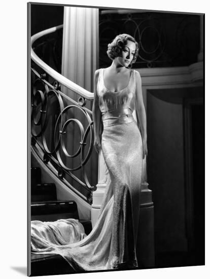 I Live My Life, Joan Crawford Wearing Evening Gown Designed by Adrian, 1935-null-Mounted Photo