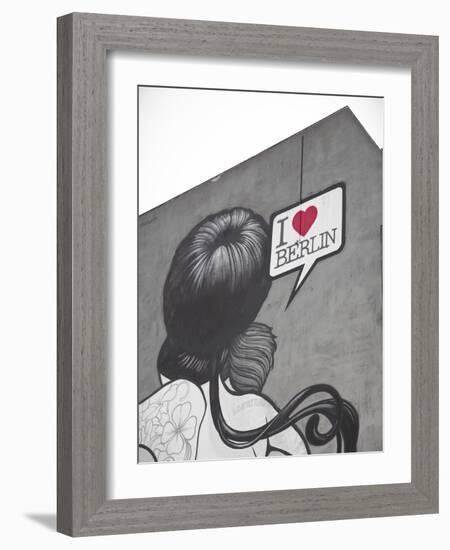 I Love Berlin' Mural on Building, Berlin, Germany-Jon Arnold-Framed Photographic Print