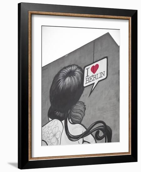 I Love Berlin' Mural on Building, Berlin, Germany-Jon Arnold-Framed Photographic Print