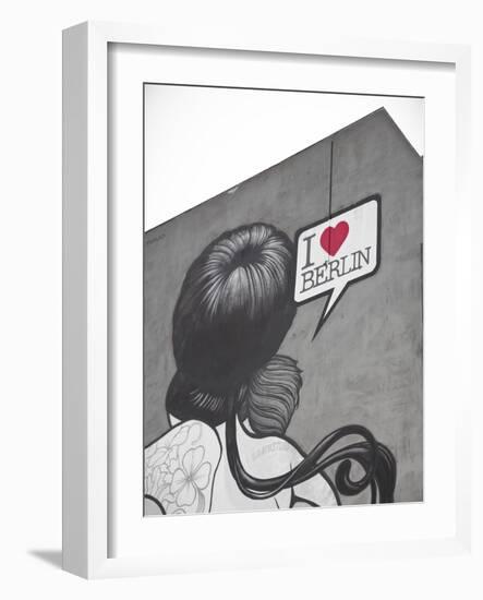 I Love Berlin' Mural on Building, Berlin, Germany-Jon Arnold-Framed Photographic Print