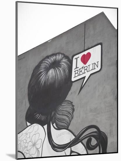 I Love Berlin' Mural on Building, Berlin, Germany-Jon Arnold-Mounted Photographic Print