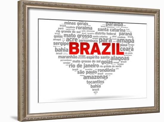 I Love Brazil-kbuntu-Framed Art Print