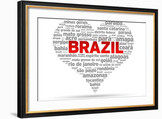 I Love Brazil-kbuntu-Framed Art Print