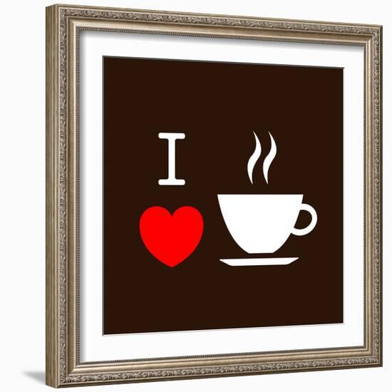 I Love Coffee-lekkyjustdoit-Framed Art Print