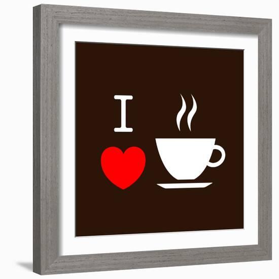 I Love Coffee-lekkyjustdoit-Framed Art Print