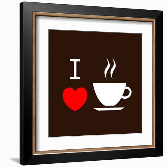 I Love Coffee-lekkyjustdoit-Framed Art Print