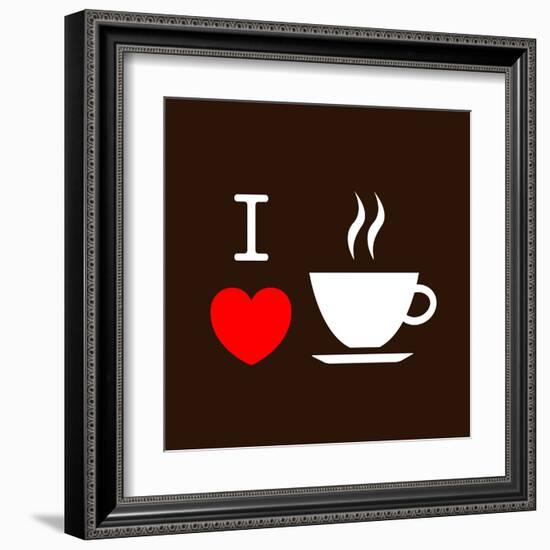 I Love Coffee-lekkyjustdoit-Framed Art Print