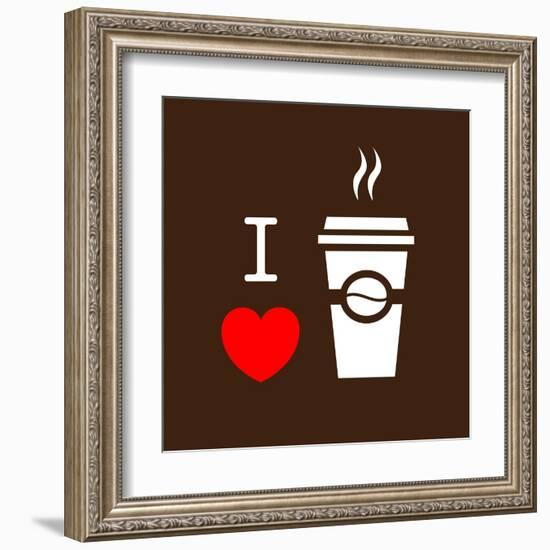 I Love Coffee-lekkyjustdoit-Framed Art Print