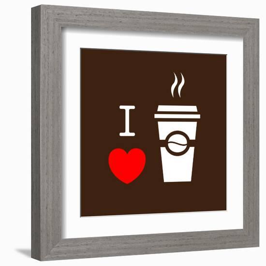 I Love Coffee-lekkyjustdoit-Framed Art Print