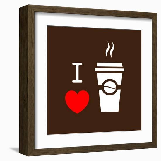 I Love Coffee-lekkyjustdoit-Framed Art Print