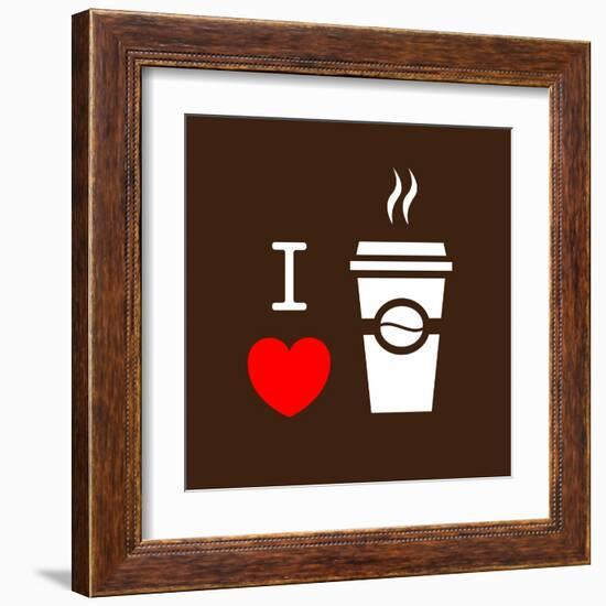 I Love Coffee-lekkyjustdoit-Framed Art Print