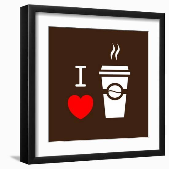 I Love Coffee-lekkyjustdoit-Framed Art Print