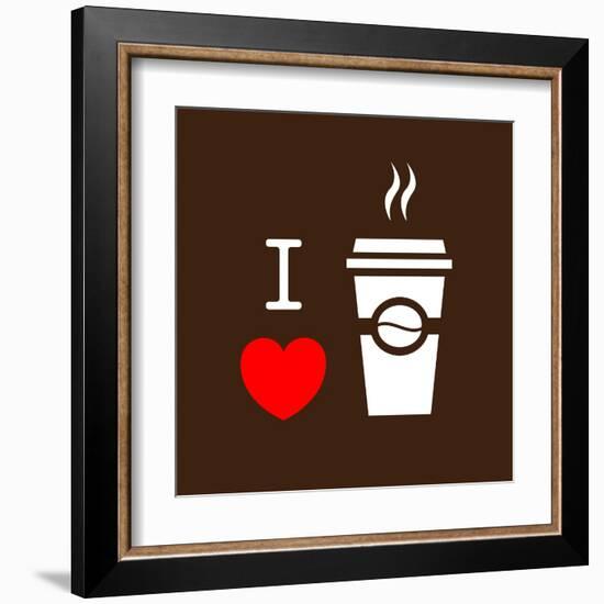 I Love Coffee-lekkyjustdoit-Framed Art Print