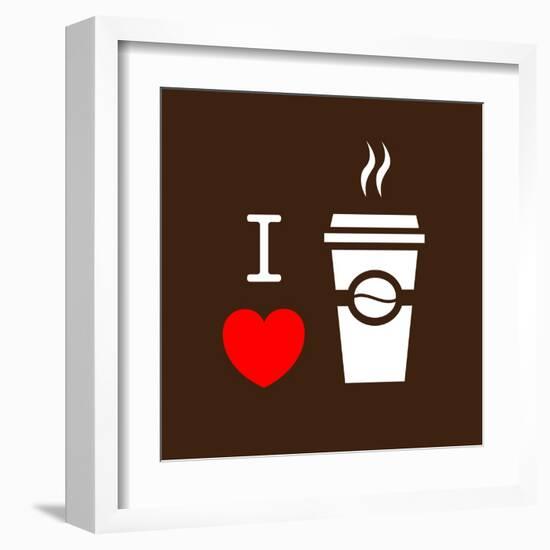 I Love Coffee-lekkyjustdoit-Framed Art Print