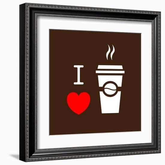 I Love Coffee-lekkyjustdoit-Framed Art Print