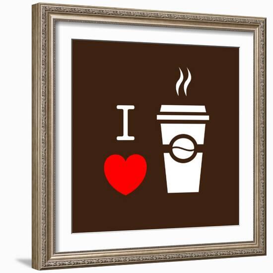 I Love Coffee-lekkyjustdoit-Framed Art Print