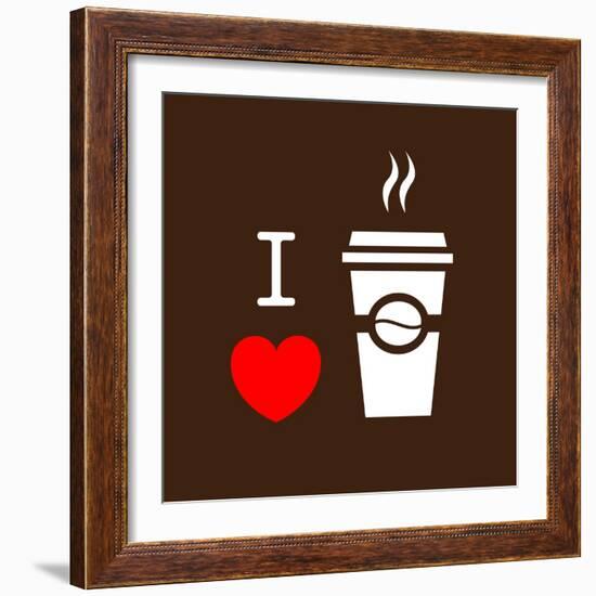 I Love Coffee-lekkyjustdoit-Framed Art Print