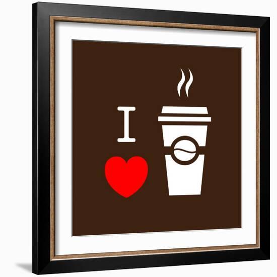 I Love Coffee-lekkyjustdoit-Framed Art Print