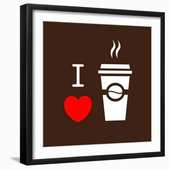 I Love Coffee-lekkyjustdoit-Framed Art Print