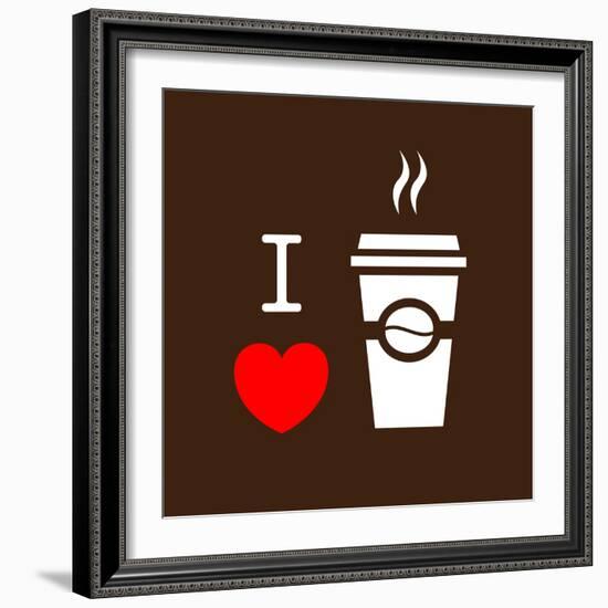 I Love Coffee-lekkyjustdoit-Framed Art Print