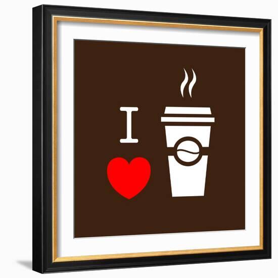 I Love Coffee-lekkyjustdoit-Framed Art Print