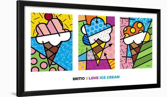 I Love Ice Cream-Romero Britto-Framed Art Print