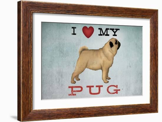 I Love My Pug II-Ryan Fowler-Framed Art Print