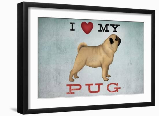 I Love My Pug II-Ryan Fowler-Framed Art Print