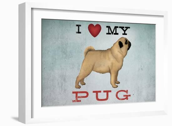 I Love My Pug II-Ryan Fowler-Framed Art Print