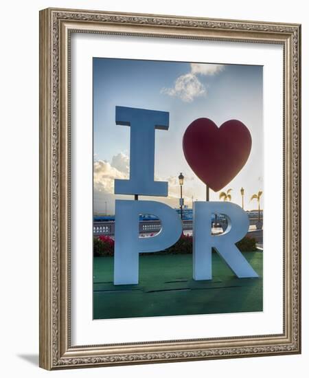 I love Puerto Rico Sign in San Juan Harbor-George Oze-Framed Photographic Print