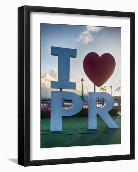 I love Puerto Rico Sign in San Juan Harbor-George Oze-Framed Photographic Print