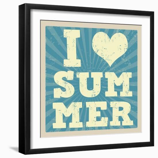 I Love Summer Poster-radubalint-Framed Art Print