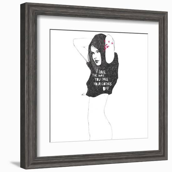 I love the way you take your clothes off-Manuel Rebollo-Framed Art Print
