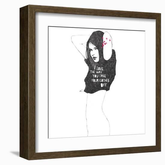 I love the way you take your clothes off-Manuel Rebollo-Framed Art Print