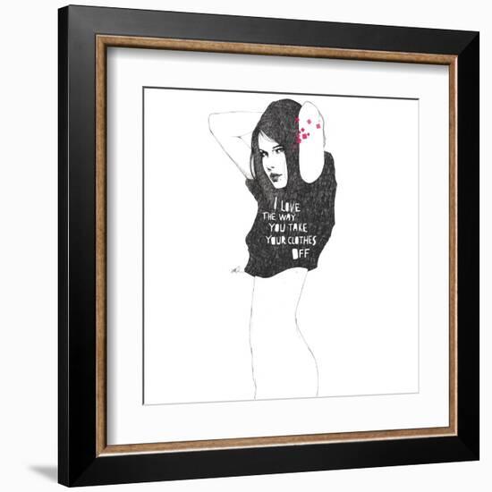 I love the way you take your clothes off-Manuel Rebollo-Framed Art Print