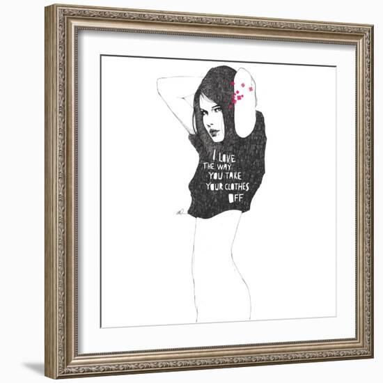 I love the way you take your clothes off-Manuel Rebollo-Framed Art Print