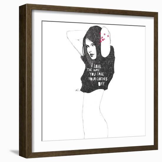 I love the way you take your clothes off-Manuel Rebollo-Framed Art Print