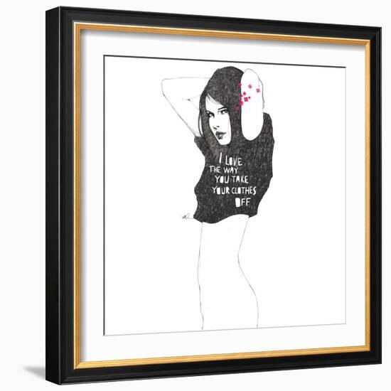 I love the way you take your clothes off-Manuel Rebollo-Framed Art Print