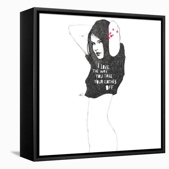 I love the way you take your clothes off-Manuel Rebollo-Framed Stretched Canvas
