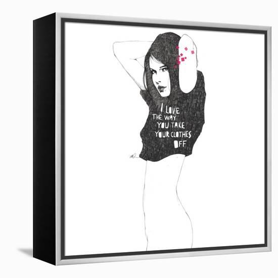 I love the way you take your clothes off-Manuel Rebollo-Framed Stretched Canvas