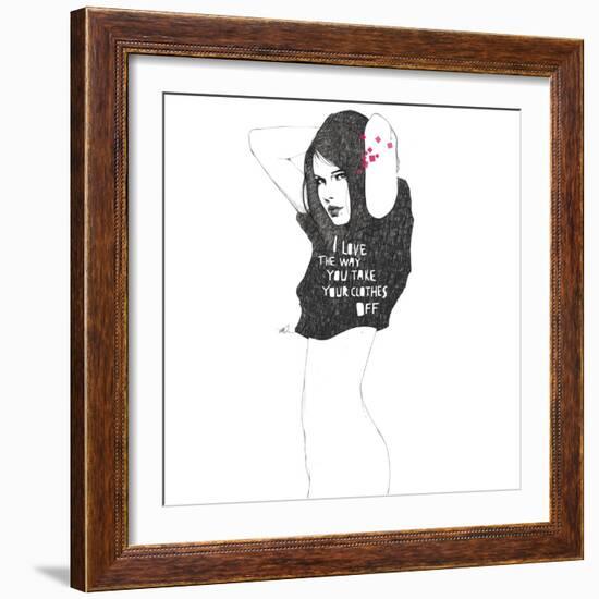 I love the way you take your clothes off-Manuel Rebollo-Framed Art Print